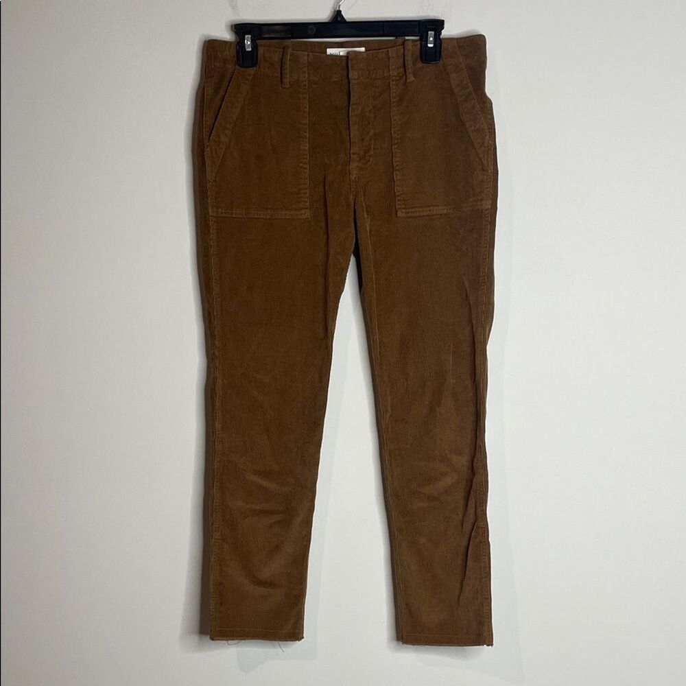 Nili Lotan Women’s Brown Corduroy Jenna Raw Hem Ankle Pants Size 6
